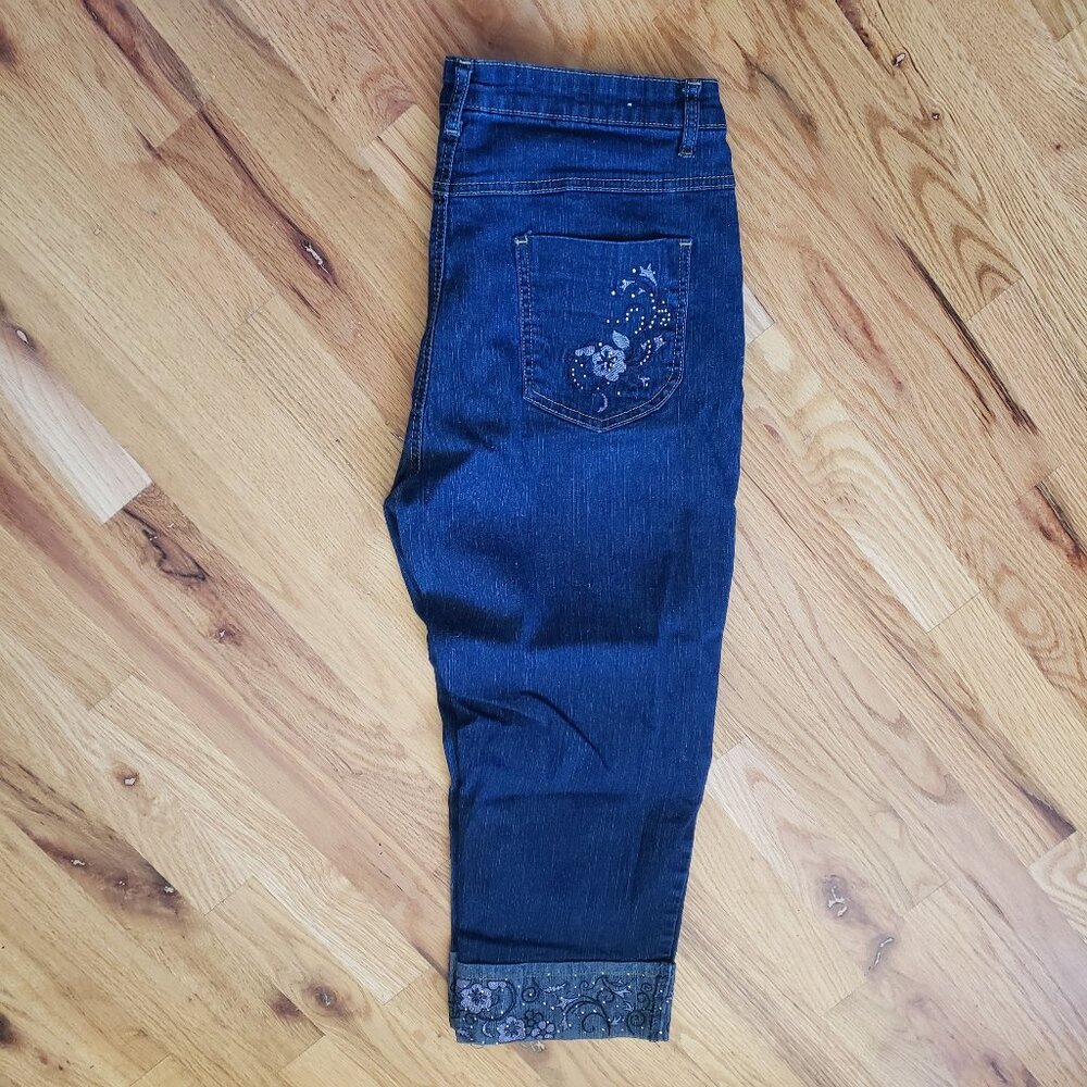 COS Jeans Embelished Denim Capri Pants